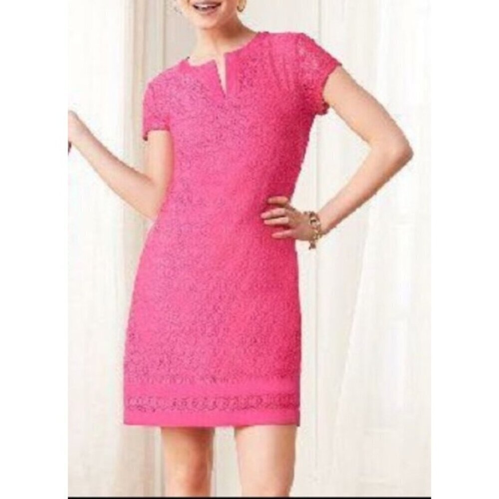 Isaac Mizrahi Live Pink Eyelet Dress Large Barbiecore